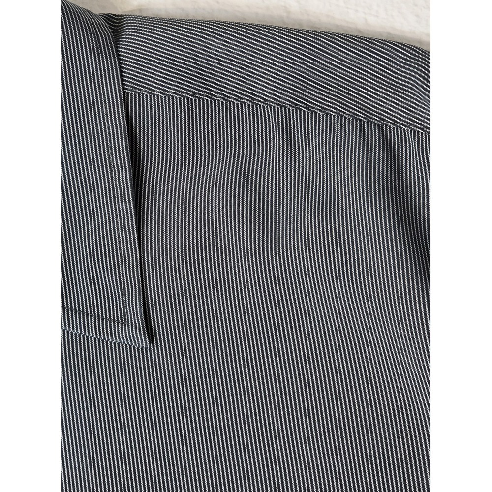 Breakwater Mens Shirt Pin Stripes Large Gray & Black Short Sleeve Rayon Button - Picture 7 of 16